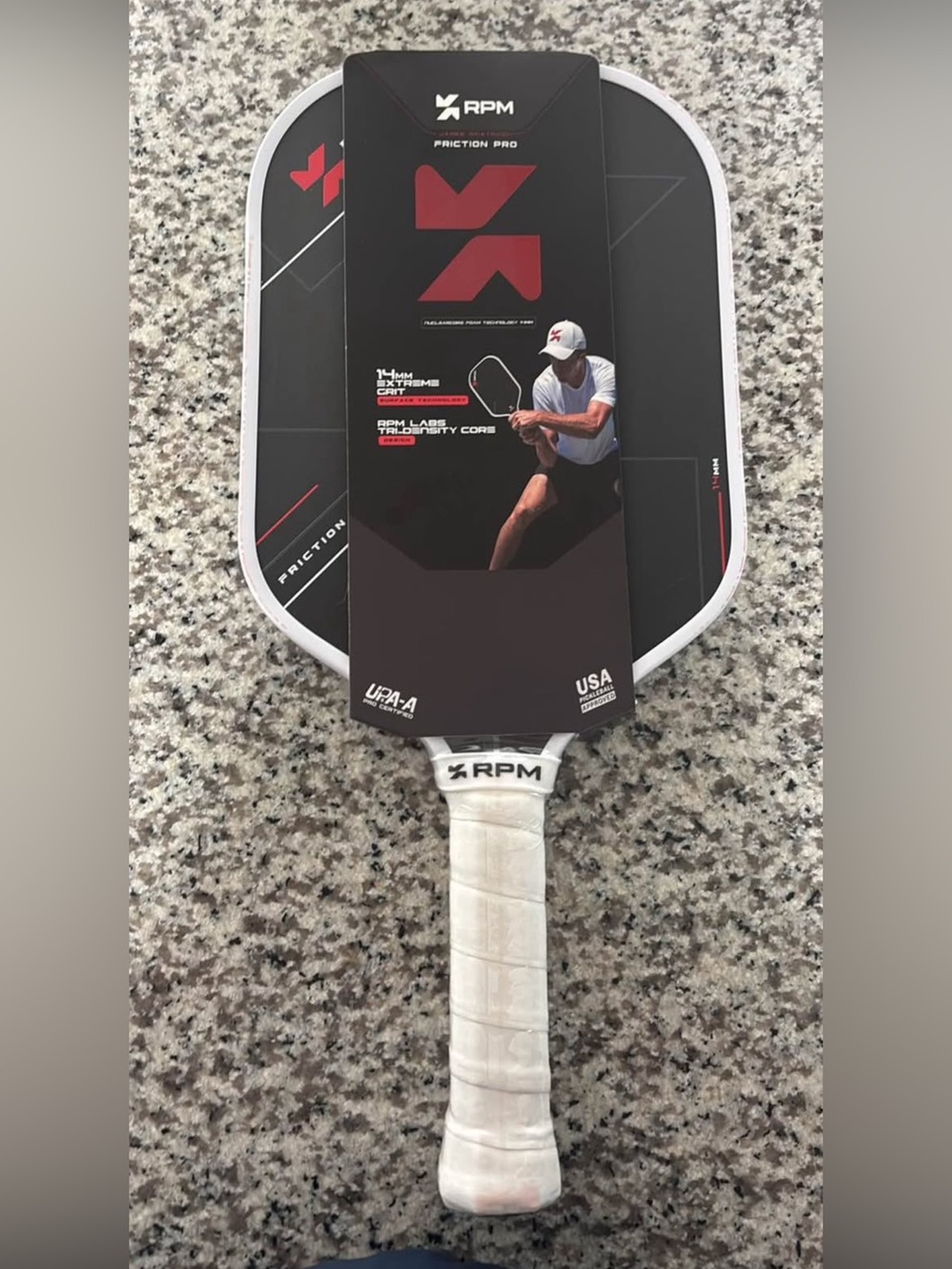 RPM FRICTION PRO 14MM ELONGATED PICKLEBALL PADDLE